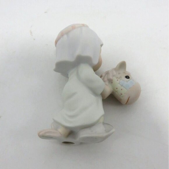 PRECIOUS MOMENTS Trail To Bethlehem Figurine Child with Hobby Horse 1995 - Picture 10 of 12